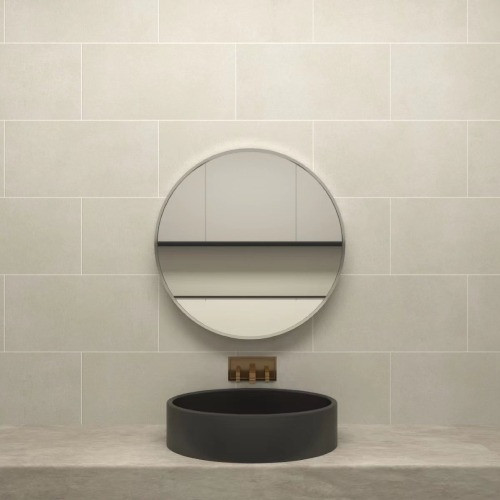 مراية one دائري إطار ألمنيوم رمادي