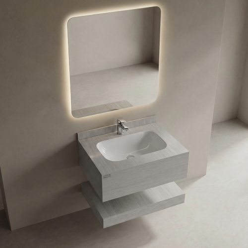 "مغسلة بورسلان حوض OS176 بمقاس 60 سم يج رمادي لامع...