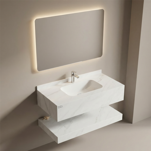 "مغسلة بورسلان حوض ليزر مقاس 80ابيض رخامي لامع "