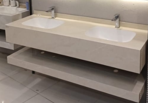 "مغسلة بورسلان حوض ليزر OS176 مقاس 150 سم بيج مرخم...