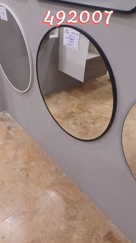 مراية one دائري إطار ألمنيوم أسود