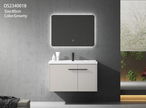 مغسلة OS2340018 PVC كريمي حوض سيراميك 80سم مع مراي...