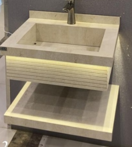 مغسلة بورسلان حوض شلال OS284 مقاس 60 سم لون بيج