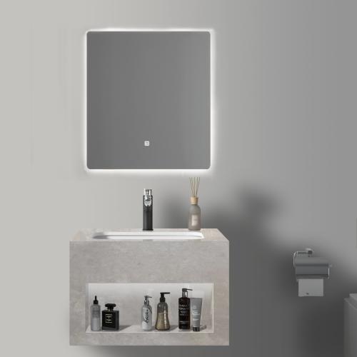 مغسلة بورسلان رمادي مطفي اضاءة امامية حوض سيراميك...