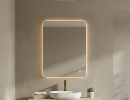 مراية ليد ONE098 اضاءة خلفية 3 لون اتجاهين 80*100س...