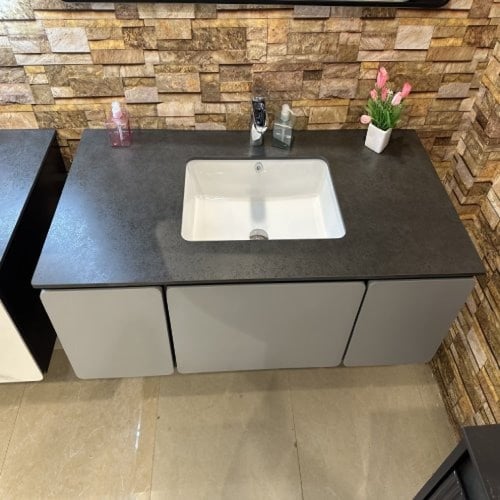 مغسلة دولاب خشب رمادي 120 سم