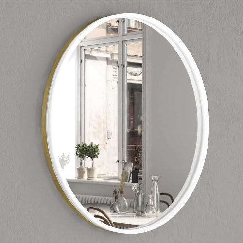 مراية دائري ليد REST ROOM إطار ألمنيوم ذهبي