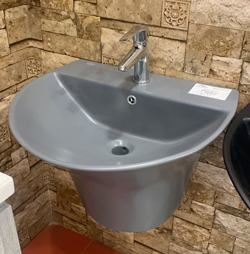 مغسلة سيراميك تعليق OS2120228-G رمادي دائري 56.5*4...