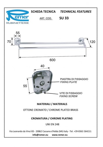 علاقة مناشف REMER SUITE كروم
