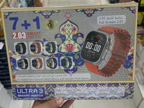 ساعة شبيهة ابل سبع اساور وتركب على جميع الجوالات