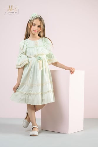 فستان بناتي "الفيروز الملكي" 3-8 سنوات