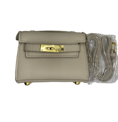 حقيبة دلو جلدية صغيرة بقفل أنيق