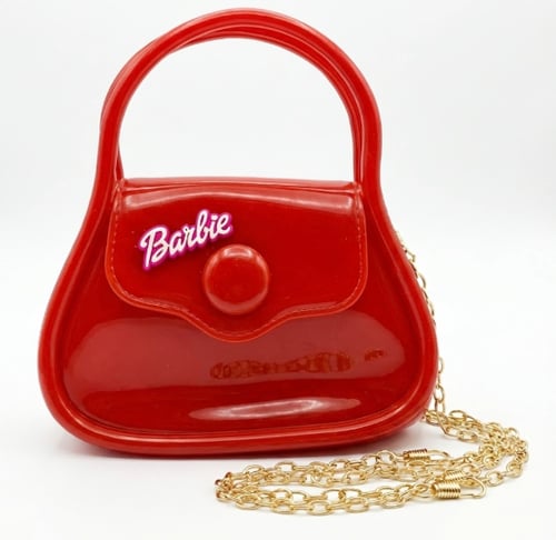 حقيبة باربي سلكون الشفافة بسلسلة ذهبية – ألوان متع...