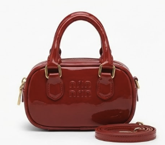 حقيبة يد لامعة صغيرة مع حزام كتف قابل للفصل