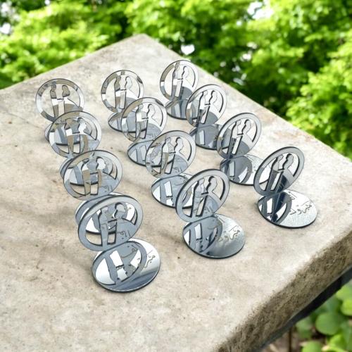 توزيعات زواج فضية– عروس وعريس بدون تعبئة (عدد 12)