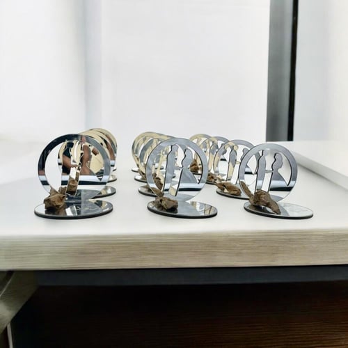 توزيعات زواج فضية– عروس وعريس مع عود فاخر (عدد 12)