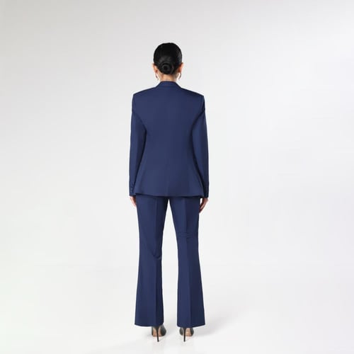 مجموعة بدلة رسمية منسوجة من اللينن بلون الكـحلي ال...