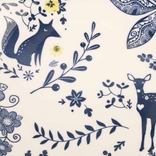 طقم سفرة 18 قطعة رسم سنجاب مع غزال