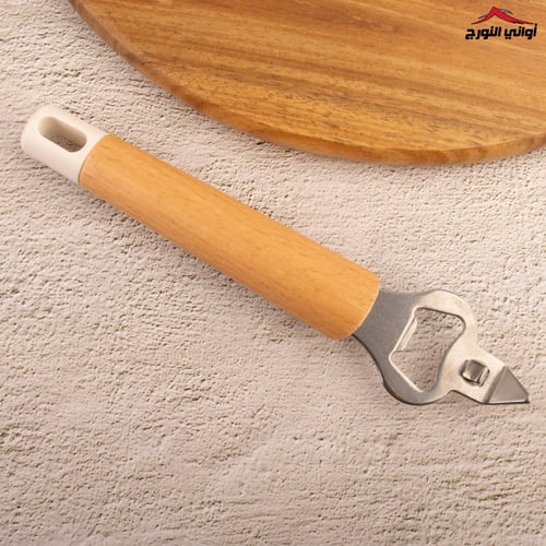مفتاح علب ستيل بمسكة خشب