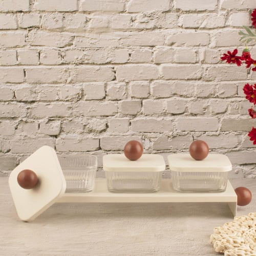 طقم صحون مكسرات ندى ثلاثي