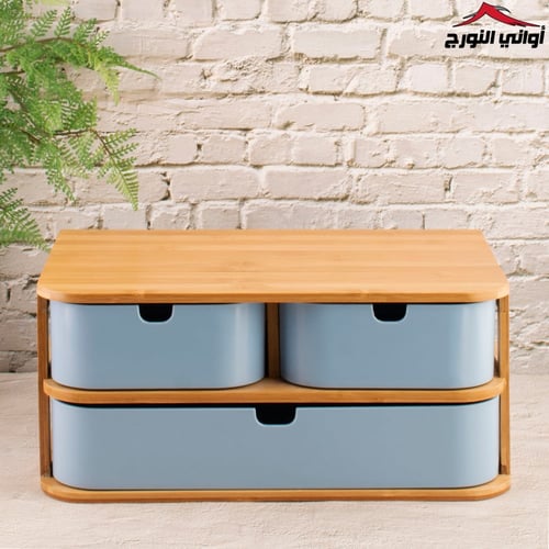 منظم ادرج بلاستيك بستاند خشب