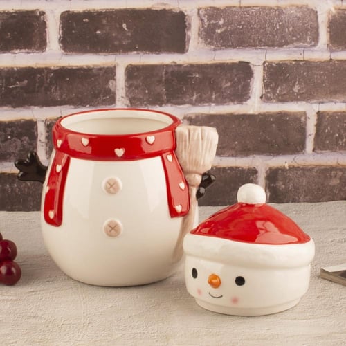 علبة سيراميك رجل الثلج