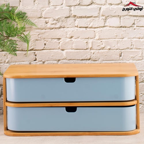 منظم درجين بلاستيك بستاند خشب