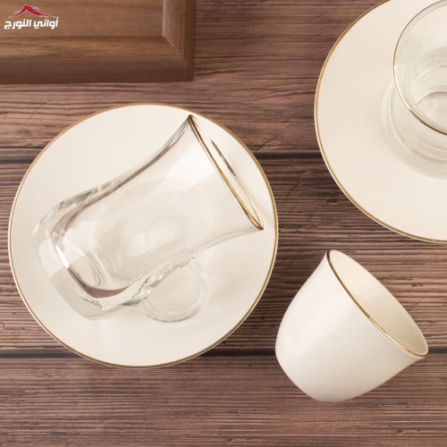 طقم بيالات وفناجين اريج أبيض