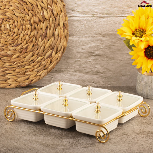 طقم مكسرات سداسي بغطاء بستاند عربة