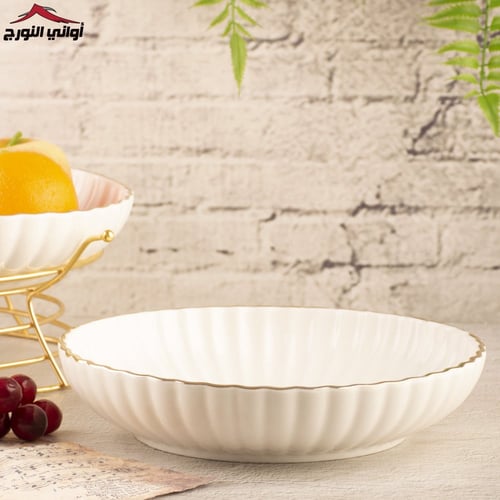 صحن تقديم دائري بستاند مذهب