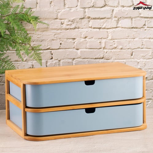 منظم درجين بلاستيك بستاند خشب