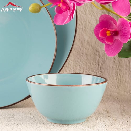 طقم عشاء نورا 16 قطعة أزرق