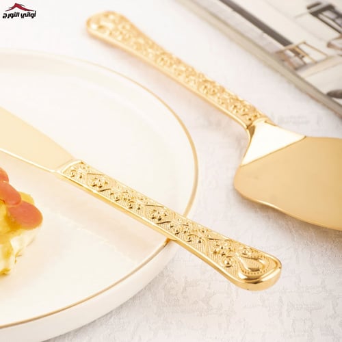 طقم ملاعق كيك مذهب