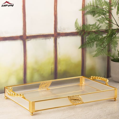 تبسي مستطيل اكريلك مذهب