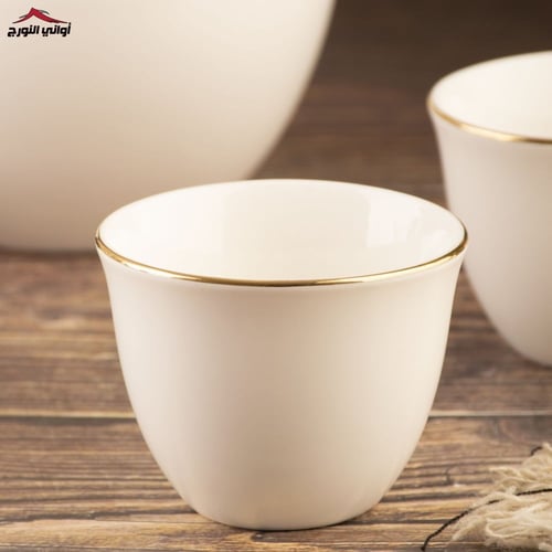 طقم بيالات وفناجين اريج أبيض