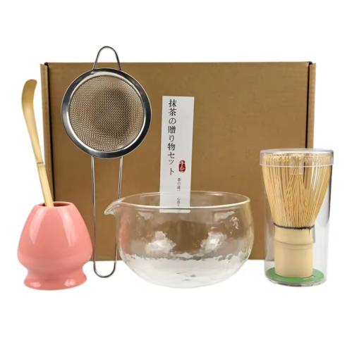 Matcha preparation set transparent bank