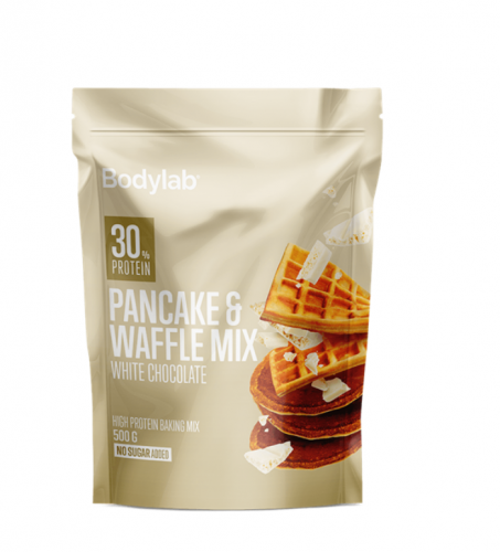 خليط البانكيك و الوافل بودي لاب بنكهة الوايت شوكلت...