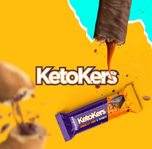 كيتو كرز بار فدج الشوكولاته والفول السوداني