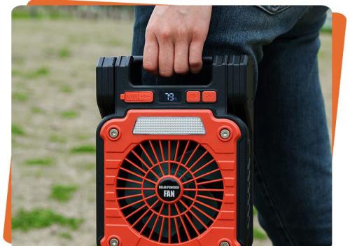 هذه المروحة هي مروحة تخييم محمولة تعمل بالطاقة الش...