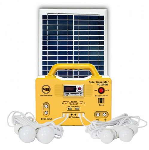 جهاز طاقة شمسية 50 واط يشغل 6 لمبات وشاحن جوال ورا...