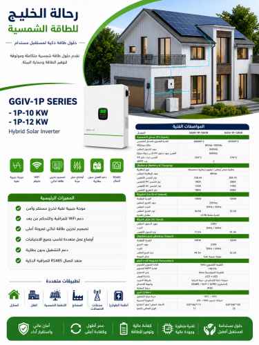 محول الطاقة الشمسية GGIV-1P Series 12KW MPPT