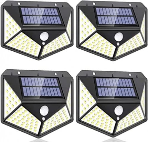 4 كشافات طاقة الشمسية اضاءة ابيض