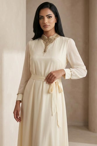 جلابية ساتان بتطريز كريستال 469353