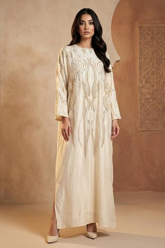 جلابية بتصميم واسع وتطريز كريستال 460819