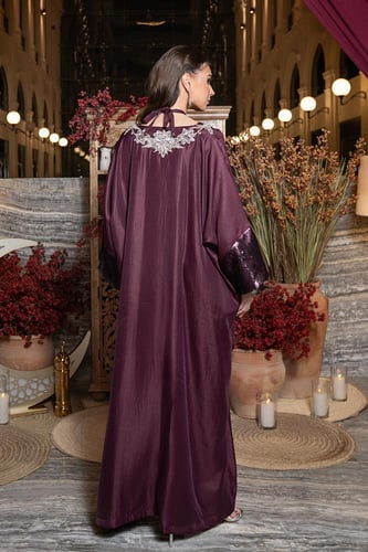 جلابية حرير لامع بقصة واسعة 469233