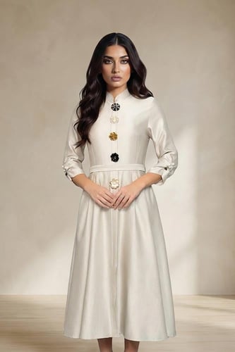 فستان ميدي ساتان حريري 469649