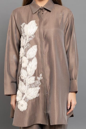 طقم كريب ببلوزة طويلة 469728