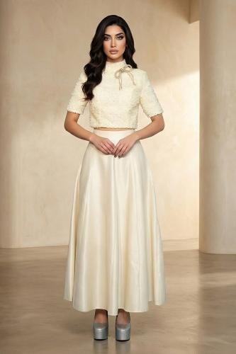 طقم تويد ببلوزة فيونكة كريستال 469075