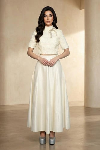 طقم تويد ببلوزة فيونكة كريستال 469075