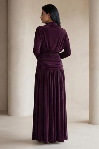 فستان شيفون بأكمام طويلة 460386